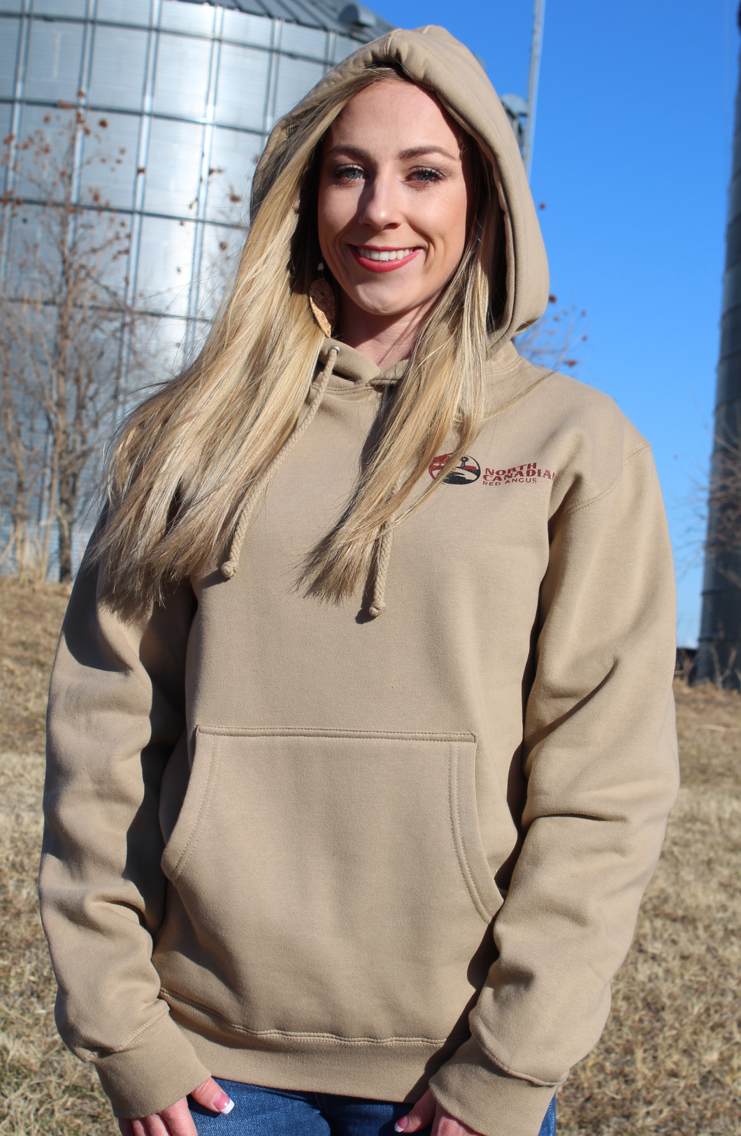 North Canadian Red Angus Hoodie - Sand